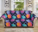 Blue Chevron Pineapples Pattern Sofa Couch Protector Cover