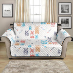 White Version Pretty Hand Drawn Windmill Pattern Sofa Couch Protector Cover