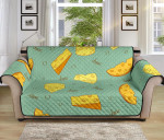 Yellow Cheese On Dark Sea Green Design Sofa Couch Protector Cover