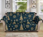 Gold Snowflake Chirstmas Design Sofa Couch Protector Cover