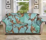 Blue Background Monkey Palm Tree Sofa Couch Protector Cover