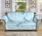 Impressive Dragonfly Pattern Blue Background Sofa Couch Protector Cover