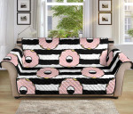Cute Donuts Icing Striped Pattern Sofa Couch Protector Cover