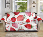 White Theme Watercolor Hand Drawn Beautiful Strawberry Sofa Couch Protector Cover