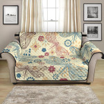 Beautiful Red And Blue Dragonfly Flower Pattern Sofa Couch Protector Cover