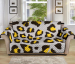 Yellow And Gray Leopard Sofa Couch Protector Cover