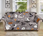 Grey Theme Happy Halloween Design Sofa Couch Protector Cover
