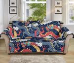 Impressive Blue And Red Dragon Cloud Sofa Couch Protector Cover
