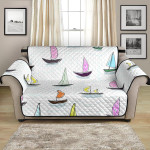 Cute Sailboat Multicolor Hand Drawn Pattern Sofa Couch Protector Cover