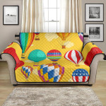 Yellow Theme Hot Air Balloon Pattern Sofa Couch Protector Cover