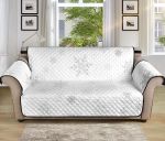 Beautiful Snowflake Pattern White Background Sofa Couch Protector Cover