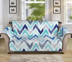 Fascinating Zigzag Chevron Blue Sofa Couch Protector Cover
