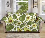 Falling Avocado Slices On White Sofa Couch Protector Cover