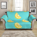 Lemon Slice On Turquoise Background Design Sofa Couch Protector Cover
