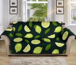 At Dark Night Lime Leaves Design Sofa Couch Protector Cover