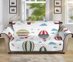 White Background Hot Air Balloon Pattern Sofa Couch Protector Cover