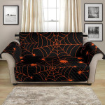 Black Version Orange Cobweb Spider Web Pattern Sofa Couch Protector Cover