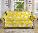 Yellow And White Garlic Design Sofa Couch Protector Cover