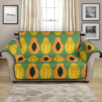 Half Of Papaya On Light Green Background Sofa Couch Protector Cover