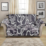 Snake In Gray Pattern Hexagonal Texture Sofa Couch Protector Cover
