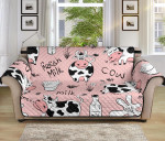 Funny Cows Milk Product Pink Sofa Couch Protector Cover