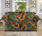 Medium Blue Sofa Couch Protector Cover Papaya Tropical Leaves