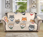 Adorable Shiba Inu Head Design Sofa Couch Protector Cover