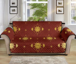 Sun The Celestial On Maroon Design Sofa Couch Protector Cover