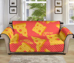 Yellow And Light Coral Sliced Cheese Design Sofa Couch Protector Cover