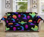 Dark Theme Colorful Halloween Sofa Couch Protector Cover