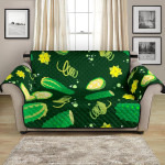 Art Cucumber Slices Pattern Dark Green Background Sofa Couch Protector Cover