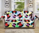 Light Colored Dots Design Sofa Couch Protector Cover Panda Cute Heart