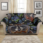 Cool Raccoon Blueberry Little Flower Pattern Sofa Couch Protector Cover
