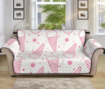 Pink Hand Drawn Ice Cream Pattern Sofa Couch Protector Cover