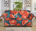 Tomato Red And Steel Blue Sofa Couch Protector Cover