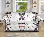 Cute Boston Terrier Pokka Dot Sofa Couch Protector Cover