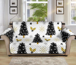 Christmas Tree Holly Snow Star Pattern Sofa Couch Protector Cover