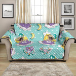 Cute Smile Pug Sweet Dream Pattern Sofa Couch Protector Cover