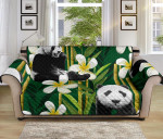Cool Panda Bamboo Flower Design Sofa Couch Protector Cover