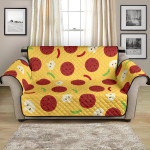 Yummy Pizza Salami Mushroom Texture Sofa Couch Protector Cover