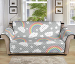 Grey Background Sofa Couch Protector Cover Cute Rainbow Cloud Star
