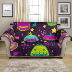 Purple Theme Halloween Pumpkin Bat Pattern Sofa Couch Protector Cover