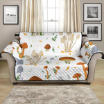 Funny Mushroom Pattern White Sofa Couch Protector Cover