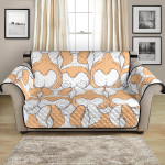 Funny Corgi Bum Hand Drawn Pattern Sofa Couch Protector Cover