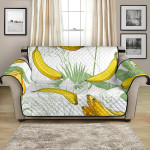 Art Tropical Banana Green Leaves Pattern White Background Sofa Couch Protector Cover