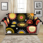 Colorful Sun With Different Figures Pattern Sofa Couch Protector Cover