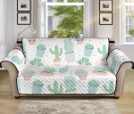 Pastel Color Cactus On White Sofa Couch Protector Cover