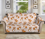 Lovely Corgis Pattern Pink Sofa Couch Protector Cover