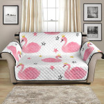 Pink Swan With Gold Crown Art Pattern Sofa Couch Protector Cover