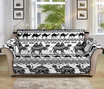 Camel Polynesian Tribal Black White Design Sofa Couch Protector Cover